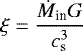 \begin{equation*} \xi = \frac{\dot{M}_{\textrm{in}} G}{c_{\textrm{s}}^3} \end{equation*}