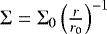 $\Sigma = \Sigma_0 \left(\frac{r}{r_0}\right)^{-1}$