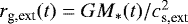 $r_{\textrm{g,ext}}(t) = G M_*(t) / c_{\textrm{s,ext}}^2$