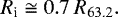\begin{equation*} R_{\textrm{i}} \cong 0.7~R_{63.2}. \end{equation*}