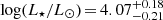 $ \log(L_{\star}/L_{\odot})\,{=}\,4.07^{+0.18}_{-0.21} $