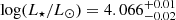 $ \log(L_{\star}/L_{\odot}) = 4.066^{+0.01}_{-0.02} $
