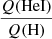 Mathematical equation: $ \frac{Q(\mathrm{HeI})}{Q(\mathrm{H})} $