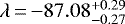 $\lambda\,{=}\, {-}87.08_{-0.27}^{+0.29}$
