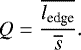 \begin{equation*} Q=\frac{\overline{l_{\textrm{edge}}}}{\overline{s}}.\end{equation*}