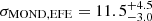 $ \sigma_{\mathrm{MOND,EFE}}=11.5^{+4.5}_{-3.0} $