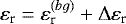 $\varepsilon_{\textrm{r}} = \varepsilon_{\textrm{r}}^{(bg)} + \Delta \varepsilon_{\textrm{r}}$