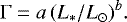 \begin{equation*} \Gamma = a\,(L_{\ast}/{L_{\odot}})^b. \end{equation*}