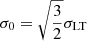 $ \sigma_0=\sqrt{\frac{3}{2}}\sigma_{\mathrm{LT}} $
