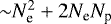 ${\sim} N_{\textrm{e}}^2+2N_{\textrm{e}}N_{\textrm{p}}$