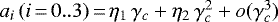 $a_i\,(i\,{=}\,0..3)\,{=}\,\eta_1\,\gamma_c+\eta_2\,\gamma_c^2+o(\gamma_c^3)$