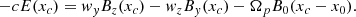 $$ \begin{aligned} -c E(x_c)=w_y B_z(x_c) - w_z B_y(x_c) - \Omega _p B_0 (x_c - x_0) .\end{aligned} $$