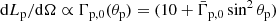 $$ \begin{aligned} \mathrm{d}L_{\rm p}/\mathrm{d}\Omega \propto \Gamma _{\rm p,0}(\theta _{\rm p})=(10+\bar{\Gamma }_{\rm p,0}\sin ^2\theta _{\rm p}) \end{aligned} $$