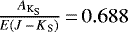 $\frac{A_{\textrm{K}_{\textrm{S}}}}{E({J\,{-}\,K}_{\textrm{S}})}\,{=}\,0.688$