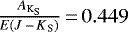 $\frac{A_{\textrm{K}_{\textrm{S}}}}{E({J\,{-}\,K}_{\textrm{S}})}\,{=}\,0.449$