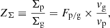 $$ \begin{aligned} Z_{\Sigma }&\equiv \frac{\Sigma _{\rm p}}{\Sigma _{\rm g}} = F_{\rm p/g} \times \frac{{ v}_{\rm g}}{{ v}_{\rm p}} ,\end{aligned} $$