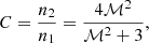 $$ \begin{aligned} C = \frac{n_{2}}{n_{1}} = \frac{4\mathcal{M}^2}{\mathcal{M}^2 + 3}, \end{aligned} $$