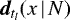 $\vec{d}_{t_l}(x \, | \, N)$