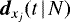 $\vec{d}_{x_j}(t \, | \, N)$