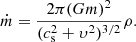$$ \begin{aligned} \dot{m}=\frac{2\pi (Gm)^2}{(c_{\rm s}^2+\upsilon ^2)^{3/2}}\rho . \end{aligned} $$
