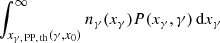 $ \int _{x_{\gamma,\,{\rm PP,\,th}}(\gamma,x_0)}^{\infty} n_\gamma(x_\gamma) P(x_\gamma,\gamma) \, {{\rm d}}x_\gamma $