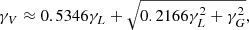 $$ \begin{aligned} \gamma _V \approx 0.5346 \gamma _L + \sqrt{0.2166 \gamma _L^2 + \gamma _G^2}, \end{aligned} $$