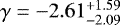 $\gamma=-2.61^{+1.59}_{-2.09}$
