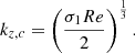 $$ \begin{aligned} k_{{z},c}=\left(\frac{\sigma _{1}Re}{2}\right)^{\frac{1}{3}}. \end{aligned} $$
