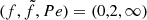 $ (f,\tilde{f},Pe)=(0,2,\infty) $