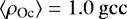 $\left< \rho_{\textrm{Oc}} \right> = 1.0 \ \rm gcc$