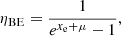 $$ \begin{aligned} \eta _{\rm BE}= {1\over e^{x_{\rm e}+\mu } -1}, \end{aligned} $$
