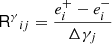 $$ \begin{aligned} {\mathsf{R }^{\gamma }}_{ij}=\frac{e^+_i-e^-_i}{\Delta \gamma _j} \end{aligned} $$