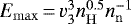 $E_{\mathrm{max}}\,{=}\, v_{\mathrm{3}}^3n_{\mathrm{H}}^{0.5}n_{\mathrm{n}}^{-1}\,$