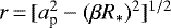 $r\,{=}\,[a_{\textrm{p}}^{2}-(\beta R_{*})^{2}]^{1/2}$