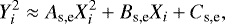\begin{equation*} Y_{i}^{2} \approx A_{\textrm{s,e}} X_{i}^{2} + B_{\textrm{s,e}} X_{i} + C_{\textrm{s,e}},\end{equation*}
