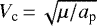 $V_{\textrm{c}}\,{=}\,\sqrt{\mu/a_{\textrm{p}}}$