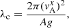 $$ \begin{aligned} \lambda _{\rm c} = \frac{2 \pi (v^x_{\rm A})^2}{A g}, \end{aligned} $$