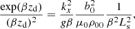 $$ \begin{aligned} \frac{\exp (\beta z_{\rm d})}{(\beta z_{\rm d})^2} = \frac{k_x^2}{g \beta } \frac{b_0^2}{\mu _0 \rho _{00}}\frac{1}{\beta ^2 L_{\rm s}^2}, \end{aligned} $$