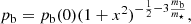 $$ \begin{aligned} p_{\rm b} = p_{\rm b}(0) (1+x^2)^{-\frac{1}{2}-3\frac{m_{\rm b}}{m_\star }}, \end{aligned} $$