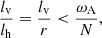 $$ \begin{aligned} \frac{l_{\rm v}}{l_{\rm h}} = \frac{l_{\rm v}}{r} < \frac{\omega _{\rm A}}{N}, \end{aligned} $$