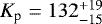 $K_{\textrm{p}}=132^{+19}_{-15}$