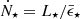 $ \dot{N}_\star = L_\star / \bar{\epsilon}_\star $