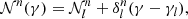 $$ \begin{aligned} \mathcal{N} ^n(\gamma ) = \mathcal{N} ^n_l + \delta ^n_l (\gamma - \gamma _l) , \end{aligned} $$