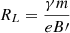 $ R_L = \frac{\gamma m}{e B\prime} $