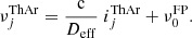 $$ \begin{aligned} \nu ^\mathrm{ThAr} _j = \frac{\mathrm{c} }{D_\mathrm{eff} } \; i^\mathrm{ThAr} _j + \nu _0^\mathrm{FP} . \end{aligned} $$