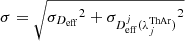 $ \sigma = \sqrt{ {\sigma_{D_{\mathrm{eff}}}}^2 + {\sigma_{D_{\mathrm{eff}}^{j}(\lambda^{\mathrm{ThAr}}_j)}}^2 } $