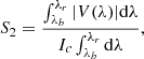 $$ \begin{aligned} S_{2}=\frac{\int _{\lambda _b}^{\lambda _r} \vert V(\lambda ) \vert \mathrm{d} \lambda }{I_c\int _{\lambda _b}^{\lambda _r}\mathrm{d} \lambda }, \end{aligned} $$