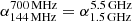 $ \alpha_{\mathrm{144\,MHz}}^{\mathrm{700\,MHz}}=\alpha_{\mathrm{1.5\,GHz}}^{\mathrm{5.5\,GHz}} $