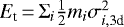 $E_{\textrm{t}}\,{=}\,\Sigma_{i} \frac{1}{2} m_{i}\sigma_{i,\textrm{3d}}^{2}$