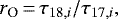 \begin{equation*}r_{\textrm{O}}\,{=}\,\tau_{18, i}/\tau_{17, i}, \end{equation*}